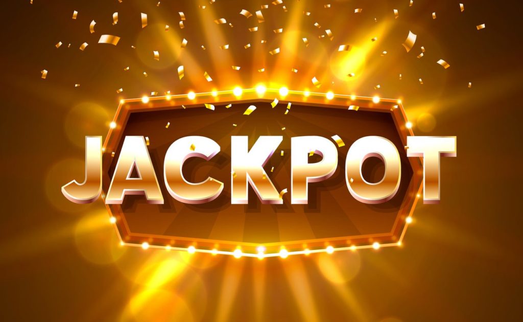 Jackpot 777 slots banner text against the backdrop of a bright ray of light