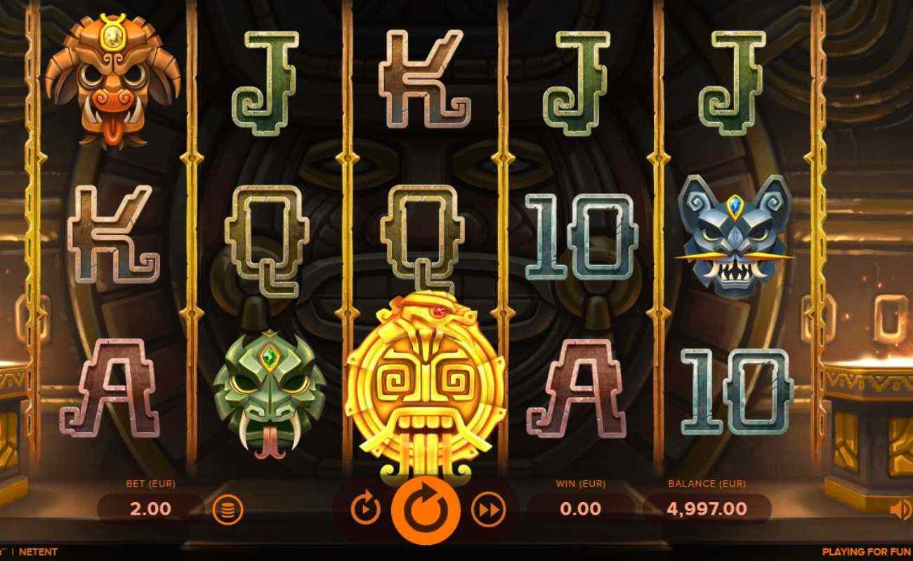 Rise of Maya slot screenshot with Mayan themed symbols 