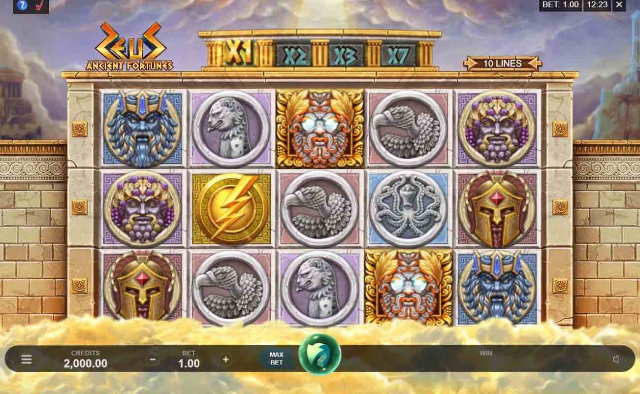 Ancient Fortunes Zeus by Microgaming online slot casino game