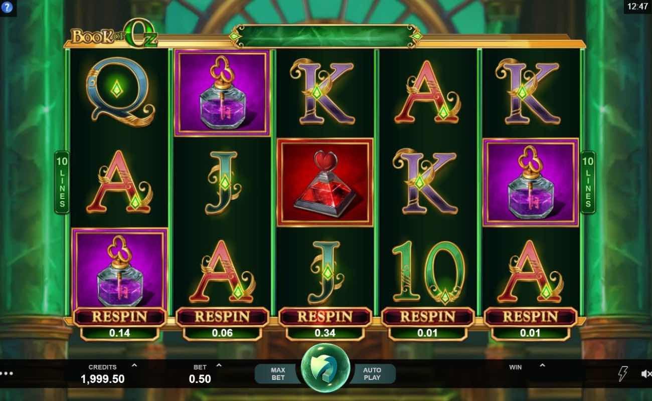 Book of Oz by Microgaming online slot casino game