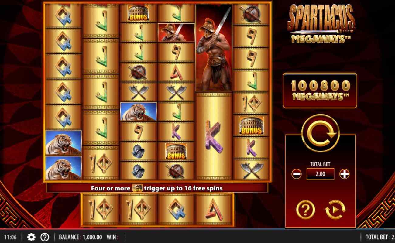 Spartacus Megaways online casino slot game by SG Digital