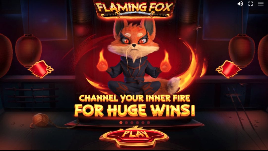 Flaming Fox online slot loading screen.