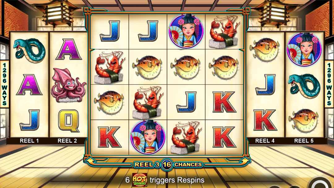 Wild Hot Wasabi online slot game screen.