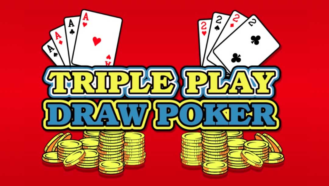 Screenshot of Triple Play Draw Poker online casino game, showing loading screen.