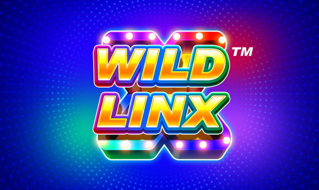 The Wild Linx online slot game loading screen featuring the game logo on a blue background.